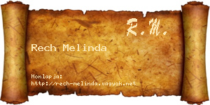 Rech Melinda névjegykártya